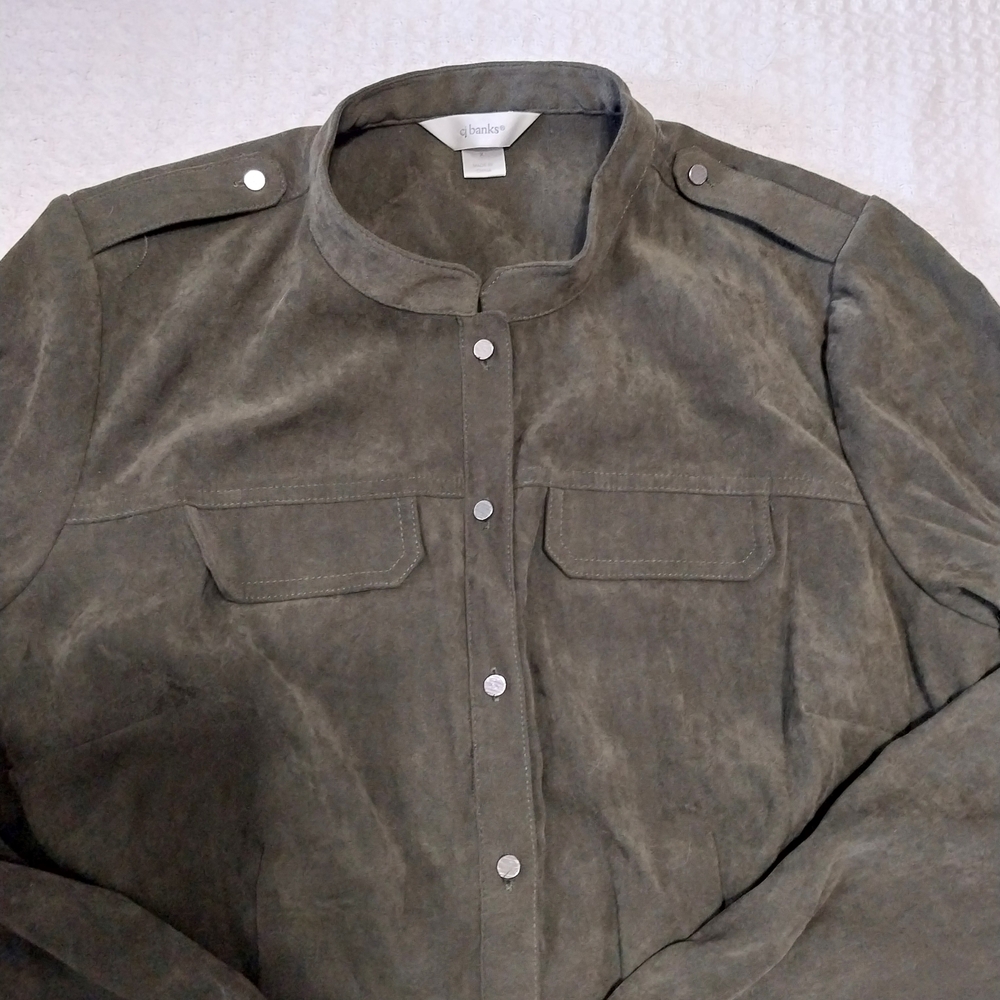 CJ Banks Dark Green Shirt